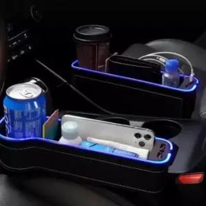 [CAR] 사이드 틈새 포켓 수납함 무드등 자동차 USB 차량용 충전기