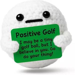 피클 버디 포지티브 골프공 - 감성 지원 크로셰 인형 수제 선물 남성 여성 골퍼 토너먼트 아빠 엄마