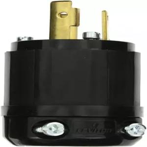 레비톤 30암페어 125볼트 NEMA L5-30P 2P 3W 잠금 플러그 산업용 등급 접지 2611-B 블랙