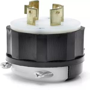 레비톤 30암페어 600볼트 3상 NEMA L17-30P 3P 4W 잠금 플러그 산업용 등급 접지 2741 흑백