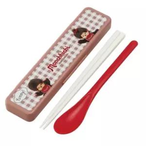 소음 방지 콤비 세트 18cm 캐릭터 디자인 수저 세트 도시락용 식기 소품