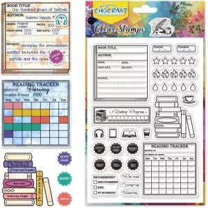 CHGCRAFT 독서 일기 클리어 스탬프 북 리뷰 투명 DIY 스크랩북 사진 앨범 장식용 실리콘 씰 4.3x6.3