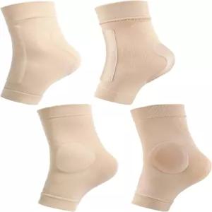 여자 피겨 스케이팅을 위한 게이가 2켤레 스 양말 텐던 힐 발목 패딩 가드 슬리브 패드 스키 부목 베이지
