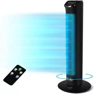 리모컨과 3단 속도 3모드 실내 홈 오피스용 저소음 블레이드리스 선풍기 침실용 심플 디럭스 32인치 진동