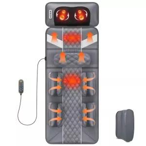 6D 전기 매트리스 에어백 견인 스트레치 목 허리 뒤로 전신 다기능 열 마사지 패드 의자 (발 받침대 포함)