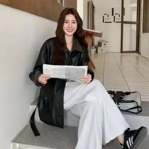 밴널스샵 여자 봄 투피스 가죽 자켓 코트 HO1