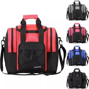 싱글볼용 다피스키 볼링공 가방 - 공 1개와 패딩 홀더가 달린 신발 포켓 2개로 남성용 볼링화 최대