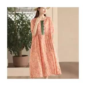 여성원피스 앤티크 의상 오르간 주름 모시 원피스 하이웨스트 스트링 큰치마 이 무릎 위로 찰랑거리는 롱치