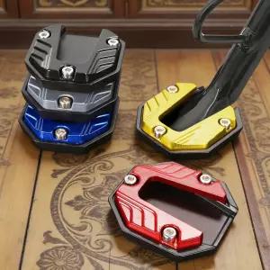 1피스 블랙 오토바이 발판 확장 보드 스트리트 바이크 사이드 스탠드 지지판 액세서리 베이스 지지대 전기