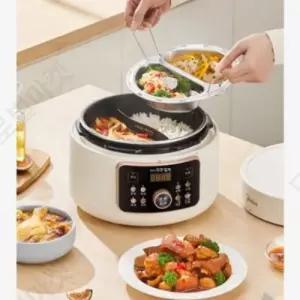 3단 멀티쿠커 다기능 3구 기숙사 원룸 캠핑 휴대용 여행용 전기 미니 전기압력밥솥 다기능 멀티쿠커 전기냄비 소형 대용량 가정용 찜기 핫팟 2중 내솥 포함