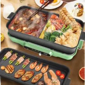 3단 멀티쿠커 다기능 3구 기숙사 원룸 캠핑 휴대용 여행용 전기 분리형 핫팟 그릴 찜기 라면포트 가정용 캠핑용 3L 논스틱 여행용 미니 전기냄비