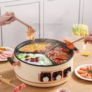 3단 멀티쿠커 다기능 3구 기숙사 원룸 캠핑 휴대용 여행용 전기 대용량 전기냄비 다기능 분리형 샤브샤브 핫팟 가정용 스텐 멀티쿠커 여행용 캠핑용 전골냄비