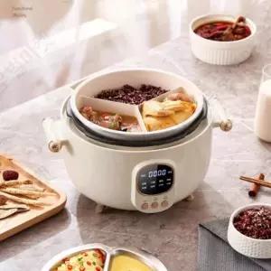 3단 멀티쿠커 다기능 3구 기숙사 원룸 캠핑 휴대용 여행용 전기 전기압력밥솥 다기능 가정용 세라믹 코팅 미니 멀티쿠커 3칸 내솥 논스틱 10인용 대용량