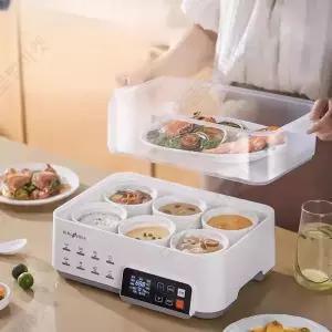 3단 멀티쿠커 다기능 3구 기숙사 원룸 캠핑 휴대용 여행용 전기 찜기 대용량 세라믹 스팀기 3단 만능쿠커 라면포트 가정용 고구마 찜기 디온리스텐찜기 65자