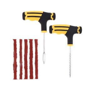 자동차 타이어 수리 도구 키트 스터딩 세트 자전거 튜브리스 펑크 플러그 차고 고무 스트립 포함