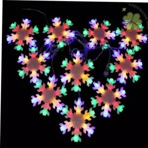 눈꽃조명 120구 LED 눈결정 컬러 지니전구 전원잭포함 크리스마스조명 크리스마스장식 눈꽃등 2.7M