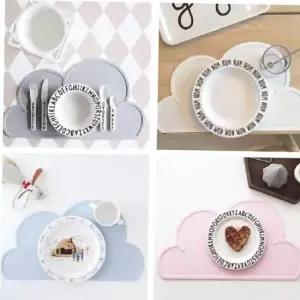 식탁테이블매트 TBZ 테이블매트 구름모양 실리콘 방수 감성 식탁매트