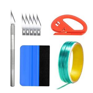 9종 비닐 랩핑 도구 세트 피니시 라인 자동차 키트 차량 창문 틴팅 필름 지피 커팅