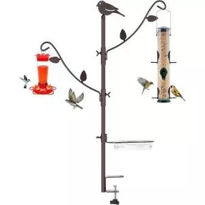 물그릇 새 모이통 화분 걸이 두 개의 조절 가능한 가지가 있는 외부용 잉얌 데크 기둥 현관 멀티 후크 키트