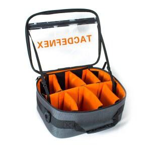 TACDEFNEX 8개의 충격 방지 칸이 있는 방수 낚시 릴 케이스 - 회전, 베이트 캐스팅, 스핀캐스트 및 릴을 위한 휴대용 태클 오거나이저, 10개 이상의 릴 보관