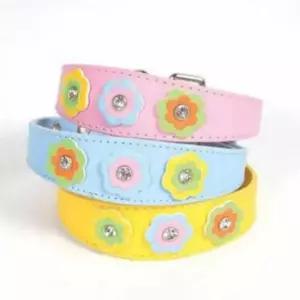 [반려] 애견 가죽목줄 블루 L 강아지목걸이줄 진돗개목줄 애견리드줄