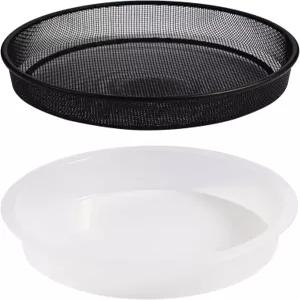 요잔너 플라스틱 원형 새 모이통 볼과 금속 트레이 야생 조류 씨앗 메쉬 목욕용 물그릇 야외 액세서리 허밍