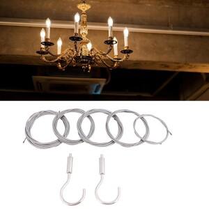 50-300cm 조절 가능 자동 와이어 로프 스프링 훅 빨랫줄  걸이 서스펜션 코드 케이블 곡선형 포함