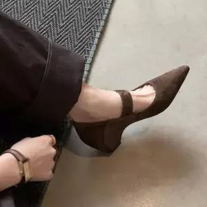 여성용 펌프스 봄여름 메리제인 스트랩힐 속가보시 스틸레토 스트랩 CH2