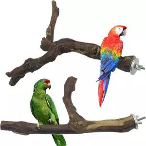 알라존 2 PCS 천연 포도 스틱 포크 버드 퍼치 스탠딩 씹는 새 장난감 앵무새 케이지 코카티 잉꼬 핀치용