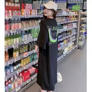 무천도사 원피스 여성 여자 캐주얼 여름 베스트 반팔 무릎 위 롱스커트 빅사이즈 임산부 프린트 붐 KKE2