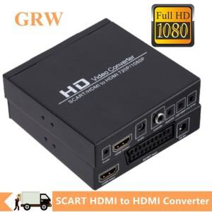 GRWIBEOU SCART OR HDMI 호환 컨버터  HD 1080P 비디오 오디오 어댑터  DVD 플레이어  셋톱 박스 HDTV용
