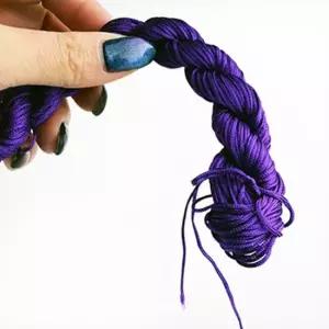 매듭실 목걸이 만들기 재료 컬러 1mm 보라 매듭실 매듭팔찌재료 실팔찌만들기