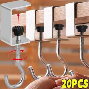 조절 가능 미끄럼 방지 테이블 핸드백 홀더 책상 가장자리 금속 훅 학생 백팩 걸이 360도 ° 회전식 홈 오