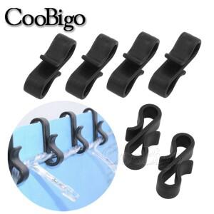 50피스 거터 걸이후크 플라스틱 S 모양의 클립 크리스마스 장식 라이트 버클 파티 야외 캠핑 DIY 용품 블랙