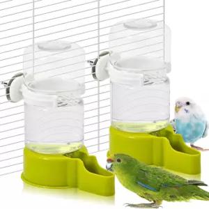 BNOSDM 자동 조류 급수기 2개 지저분하지 않은 앵무새 케이지 음용기 매달린 음용 장치 잉꼬 액세서리 버지