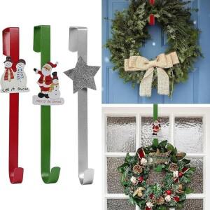 3피스 금속 크리스마스 후크  모자 가방 옷 트리 모양의 도어 행거  다기능  장식