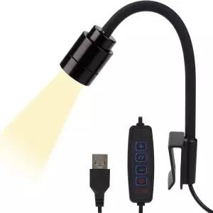 타이머가 장착된 줌 미니 수족관 스포트라이트 구스넥 클립온 램프 15°？90 빔 트라이 컬러 화이트/웜