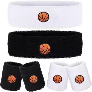 다이펀리 6종 스웨트밴드 세트 스포츠 헤드밴드 손목밴드 4개의 수분 흡수 운동용 2개의 테리 천 땀
