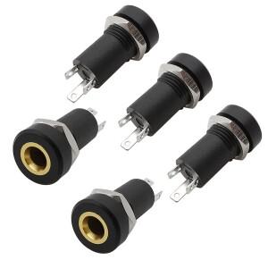5개 3.5mm 3극 오디오 잭 소켓 암형 스테레오 커넥터 솔더 패널 마운트 너트 포함 헤드폰 PJ-392A