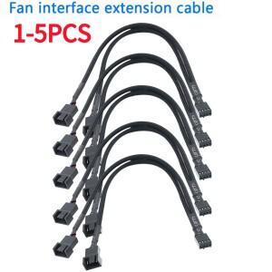 CPU PC 케이스 선풍기 4 핀 익스텐션 Y 스플리터 케이블  핀-3/4 (검정색)  2 개