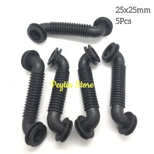 5피스 25x25mm 자동차 와이어 하네스 도어 튜브 방진 스레딩 보호 부식 방지 검정색 고무