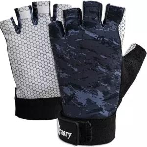 드레이시 UV 낚시 장갑 손가락 없는 자외선 차단 남성 여성 UPF50+SPF 카약 패들링 하이킹 세일링 노 젓기