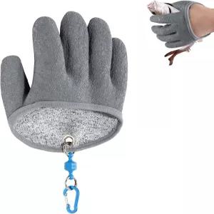 자석이 풀린 남성용 아크리버 낚시 장갑 손잡이 잡기 청소 미끄럼 방지 텍스처 그립 팜을 위한 펑크 물고기