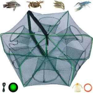 매직 폴더블 낚시 트랩 접이식 네트 2024 업그레이드 자동 강화 미끼 물고기 가재 미니