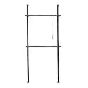 옷장 다올 기둥식 행거 2단 38파이 블랙 천장 트니행거