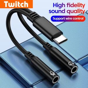 타입-C 듀얼 3.5mm 잭 어댑터 마이크 청취 USB C 오디오 AUX 여성용 아이폰호환 16 15 삼성호환 변환기