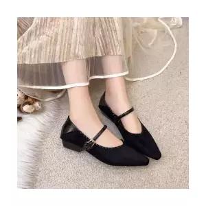 여자 스트랩힐 슈즈 빅사이즈 프렌치 힐 펌프스 봄 가벼운 일자 스틸레토 메리제인 BE1