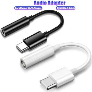아이폰호환 16 15용 타입 C에서 3.5mm 오디오 어댑터  삼성호환 샤오미호환 14용 여성용 헤드폰 잭