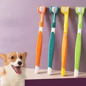 [반려] 양치 3면 반려동물 강아지 칫솔 용품 고양이