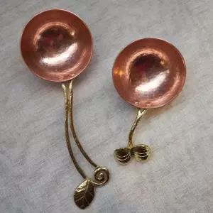 수제 스쿱 빈티지 주걱 구리 클래식 우드 커피 스푼 원두